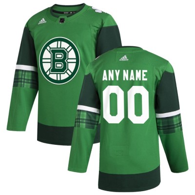 Boston Bruins Men's Adidas 2020 St. Patrick's Day Custom Stitched NHL Jersey Green